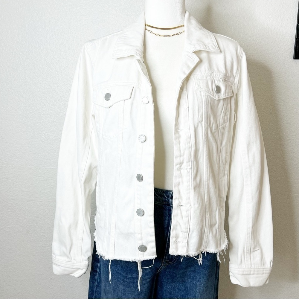 Blank NYC white denim trucker jacket size medium - Picture 2 of 9